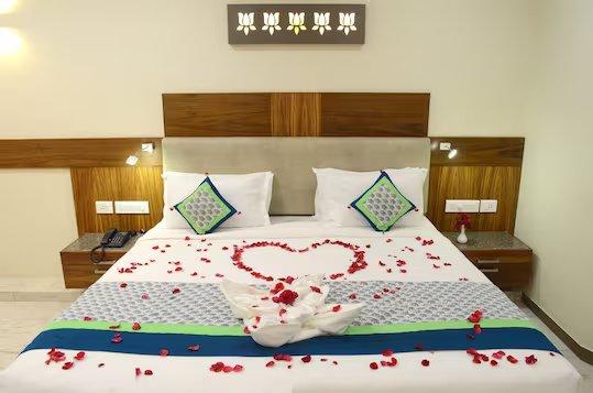 a bed room with t.v at hotel mandovin in udaipur hotel_Image